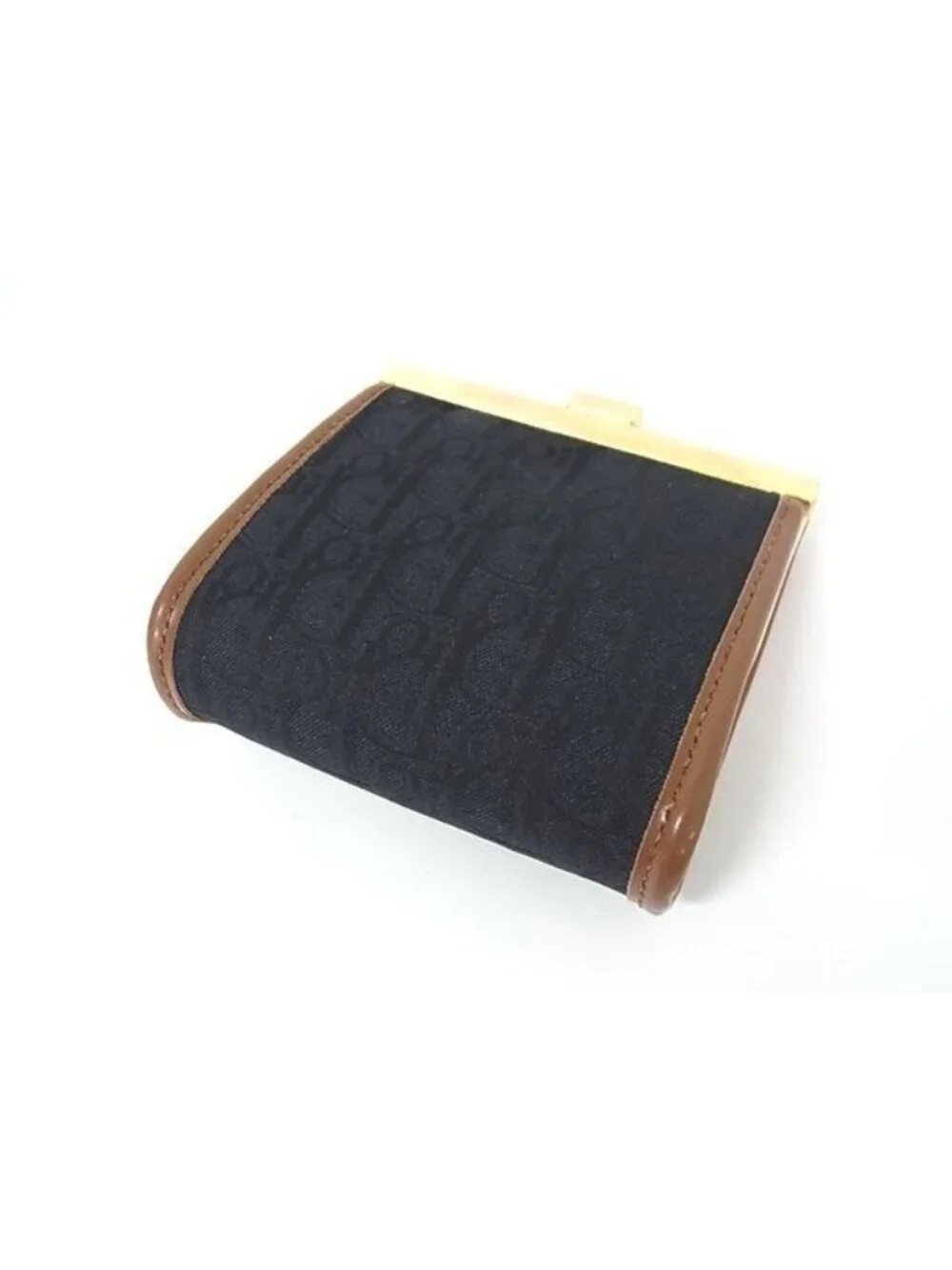 Christian Dior And Leather Coin Case Purse Black Fk7613